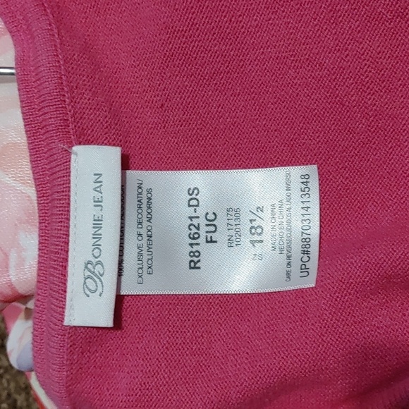 Bonnie Jean Floral Chiffon Dress Girls 18 1/2 With Pink Cardigan Party Ribbon - Picture 2 of 8